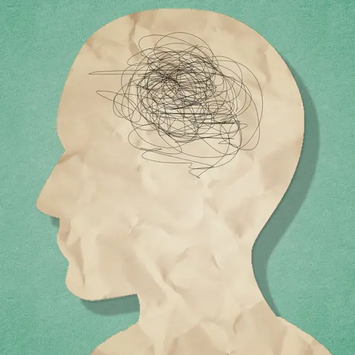 photo of messy brain illustration