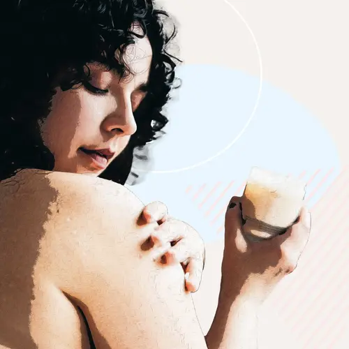 photo of woman with cream