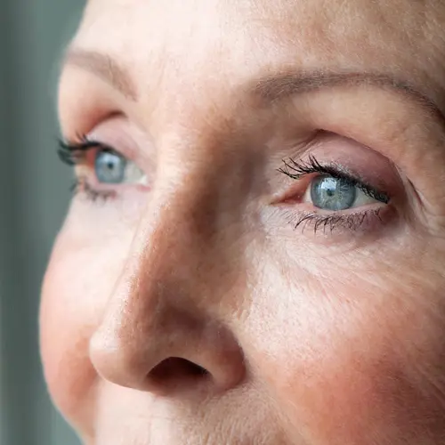 photo of senior woman's eyes close up