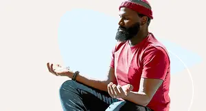 photo of man meditating