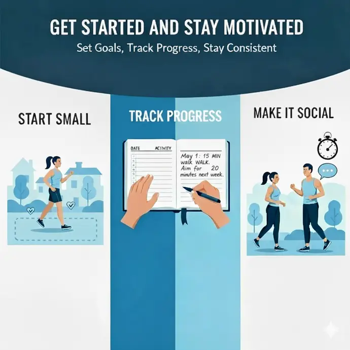 infographic on neat get started and stay motivated