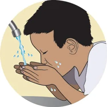 illustration of washing face