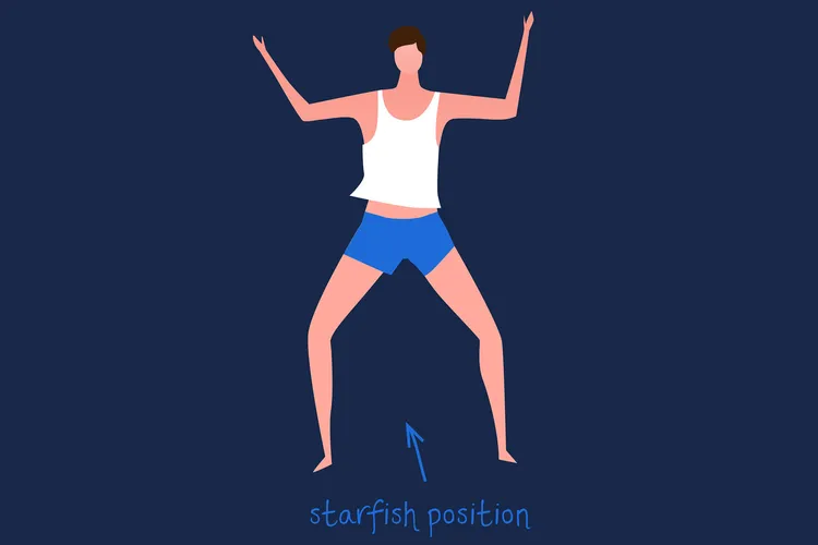 photo of Different sleeping positions, starfish.