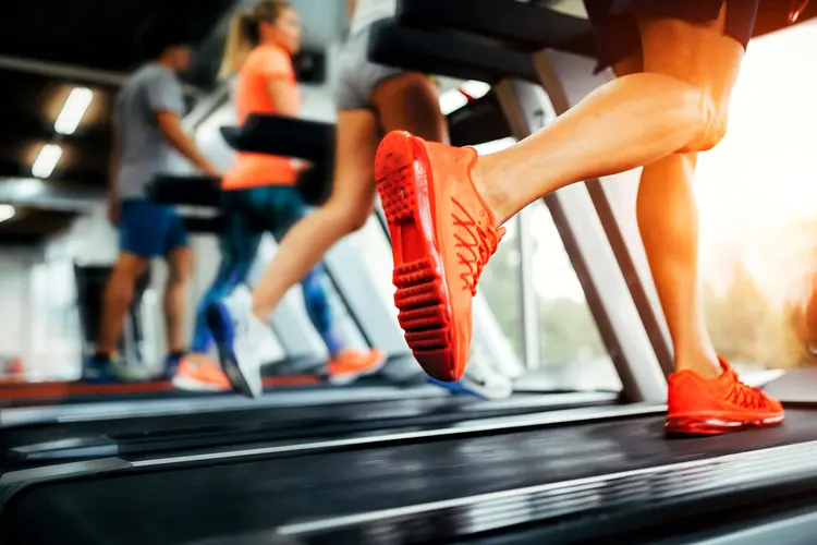 photo of cardio training on treadmill in gym
