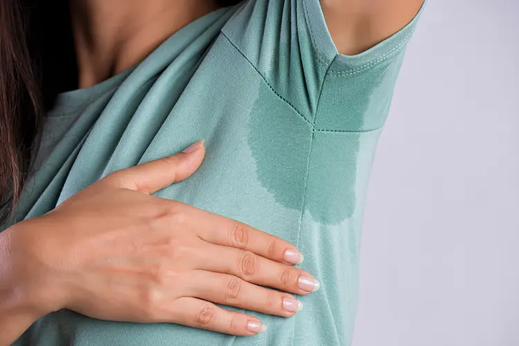 photo of Close-up asian woman with hyperhidrosis
