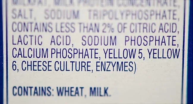 calcium phosphate on label