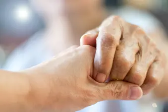 photo of caregiver's hand