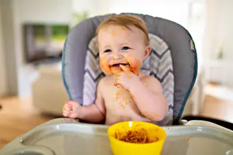 photo of baby eating