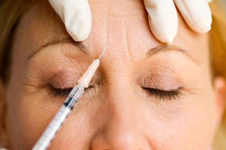 photo of mature woman getting botox