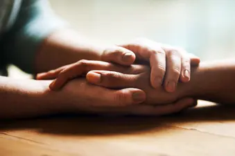 photo of hands of support