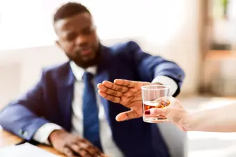 photo of saying no to mixed drink