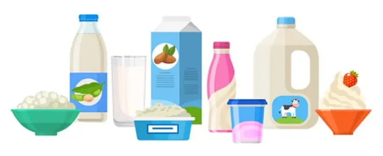illustration of dairy products