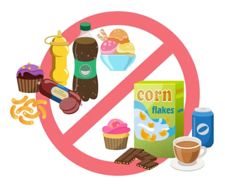illustration of bad foods