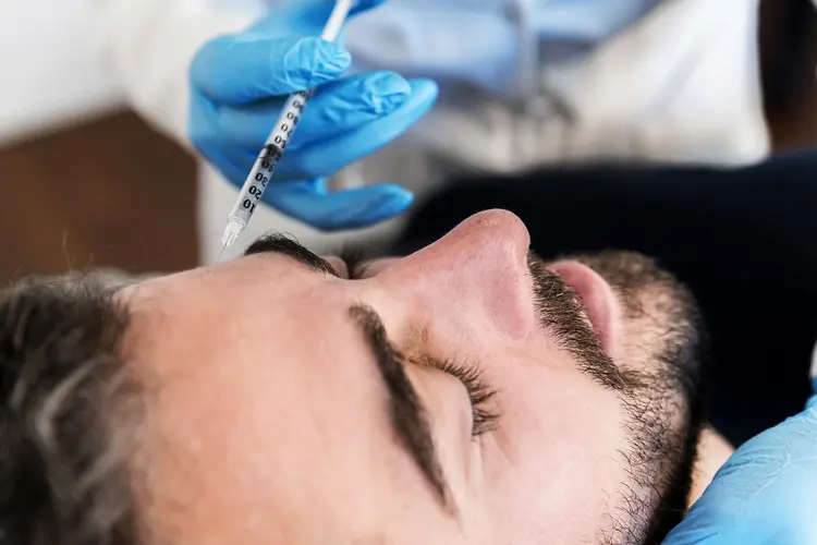 photo of man getting botox