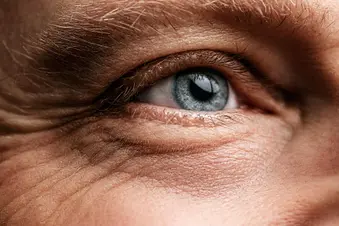 photo of mature man's healthy eye