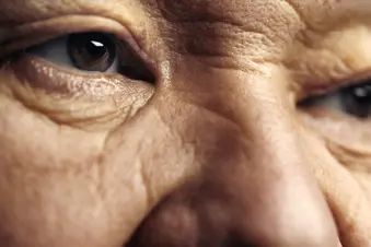 photo of senior eye close up