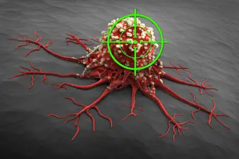 photo of targeted therapy on cancer cell concept