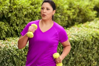 woman power walking other