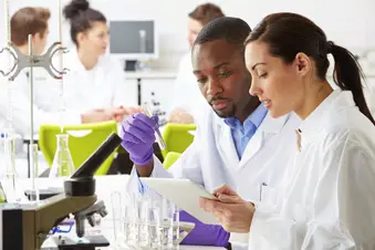 photo of medical technicians in laboratory