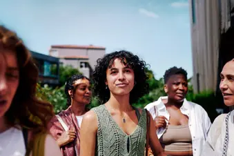 photo of women leaving health club
