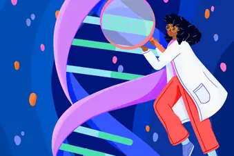 illustration of genetic research concept