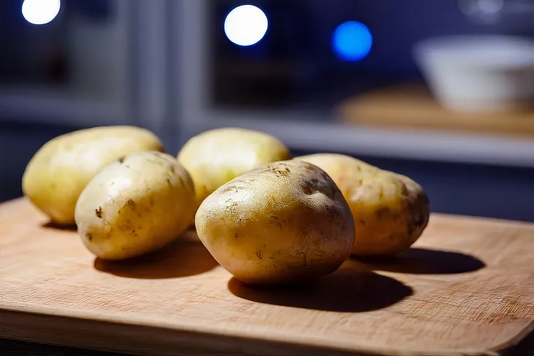 photo of potatoes on cutting board