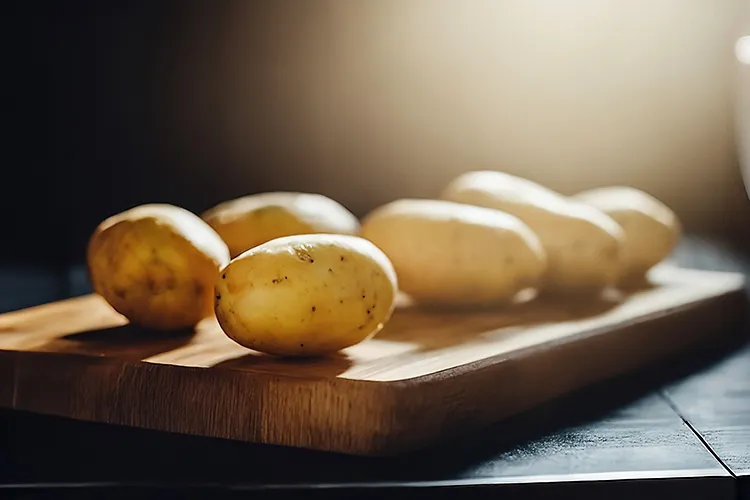 photo of potatoes on cutting board