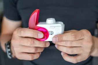 photo of man using medicine dry powder inhaler