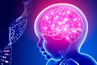 photo of anatomy of baby's brain activity by DNA strand