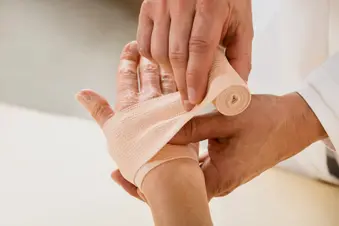 photo of wrapping hand