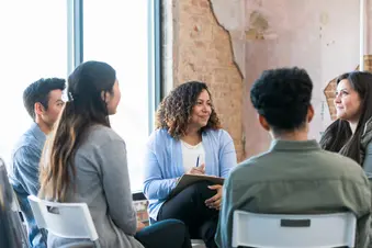 photo of diverse therapy group