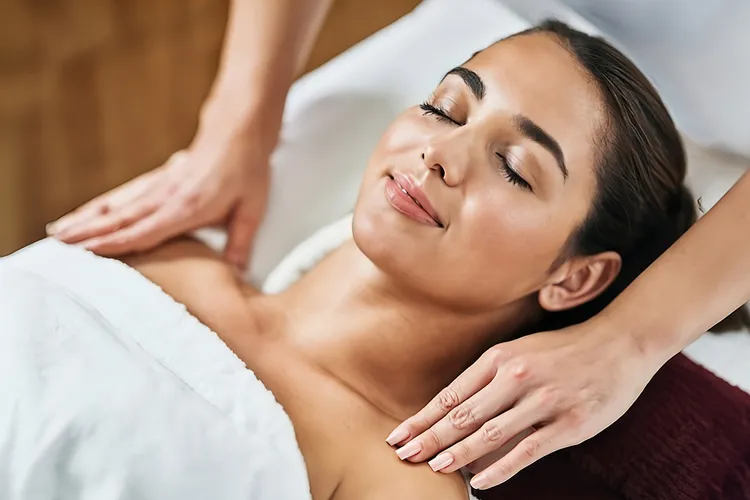 photo of woman getting Swedish massage