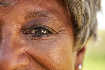 photo of person's eye close up