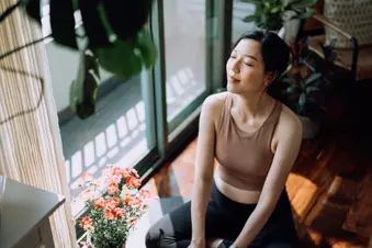 photo of woman meditating