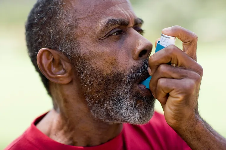 man using inhaler