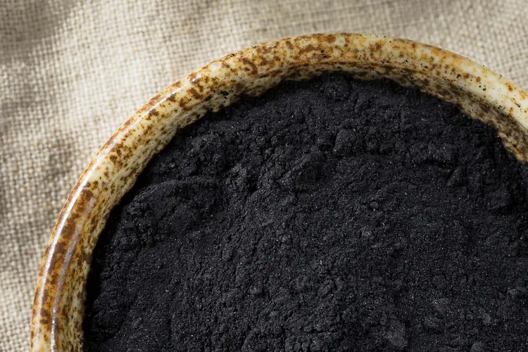 photo of activated charcoal powder close up