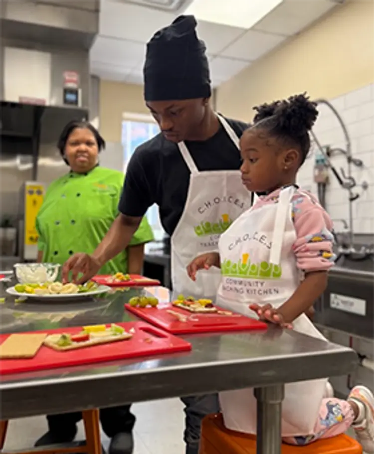 photo of kids in kitchen