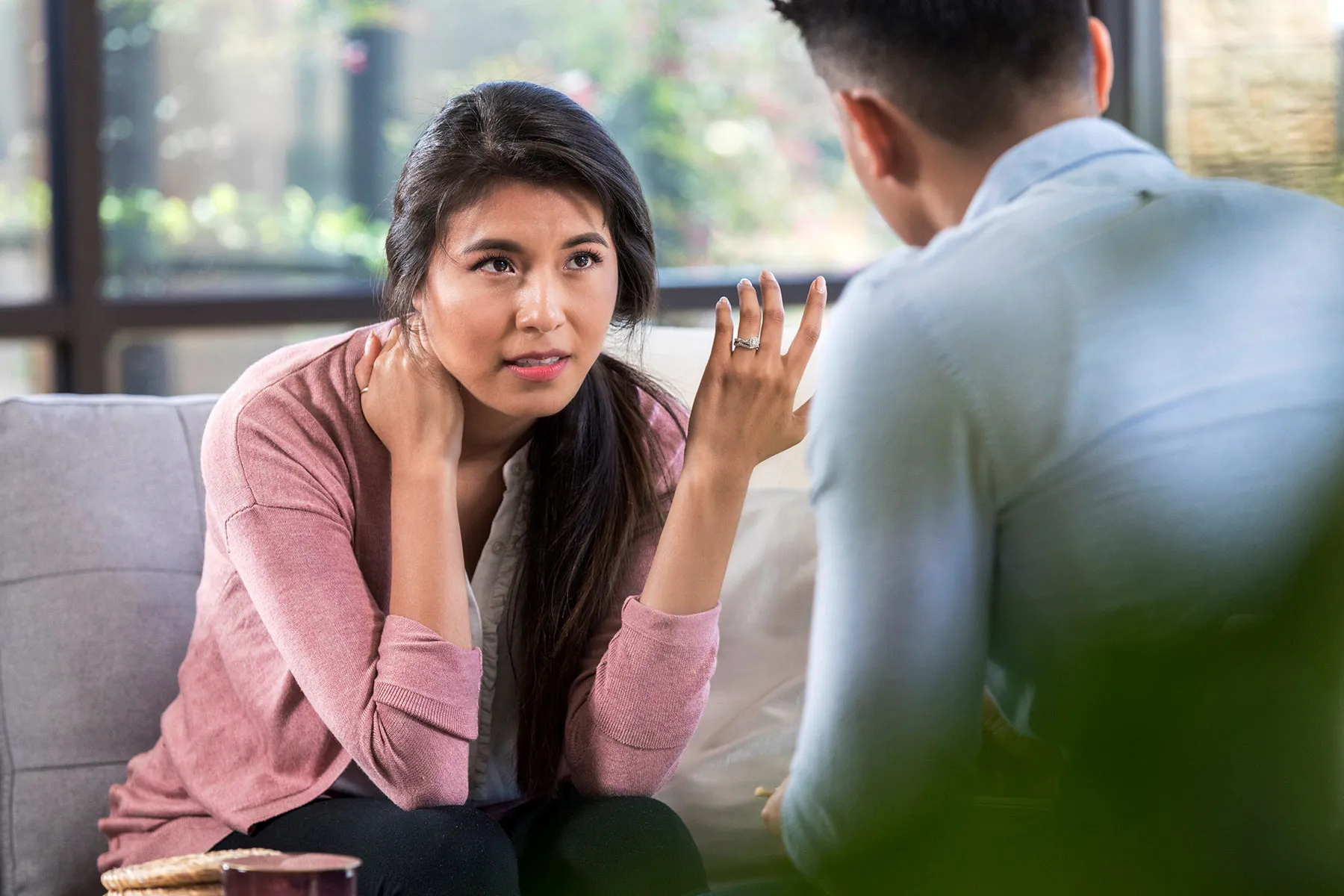 photo of woman in talk therapy session