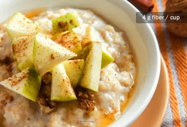 bowl of oatmeal with apple