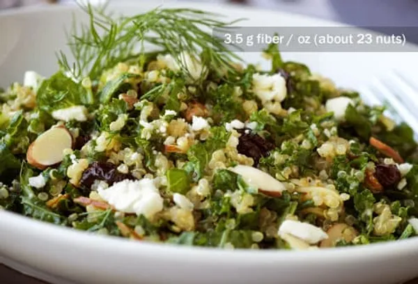 kale quinoa salad with almonds