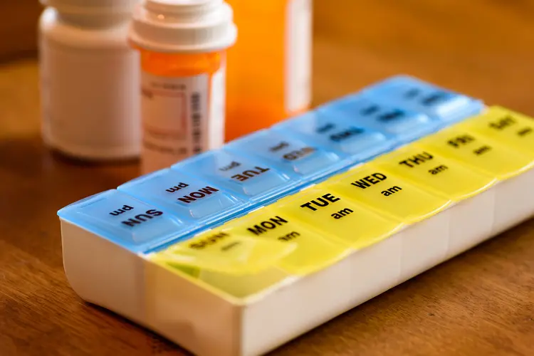 photo of pill organizer on table