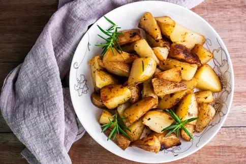 photo of roasted potatoes with rosemary