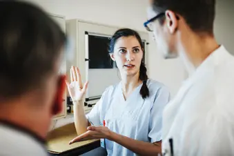 photo of Care team talking