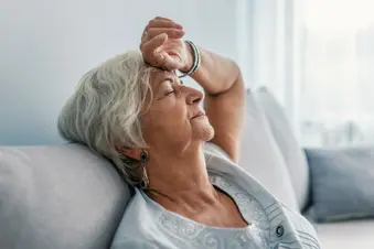 photo of fatigued senior woman