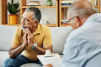 photo of older man in therapy session
