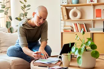 photo of cancer patient writing in journal
