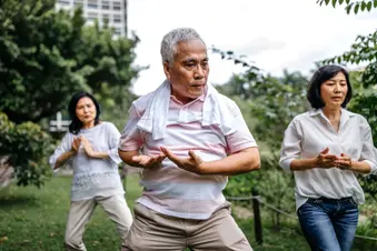 photo of group doing taichi