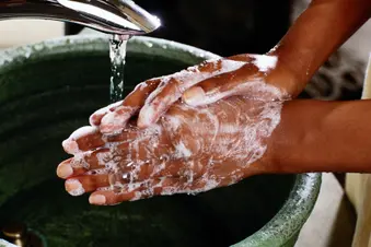 photo of washing hands