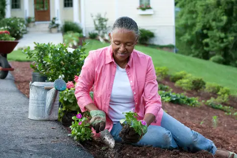 photo of senior woman gardening