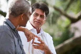 photo of friends talking